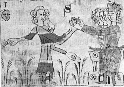 Knipsel eed van trouw Sachsenspiegel (14e eeuw)
