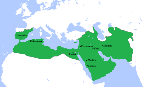 Knipsel kaart islamitisch rijk